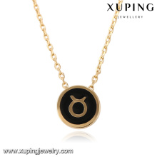 43406 xuping joyería de moda níquel libre de lujo 18k oro colgante collar negro